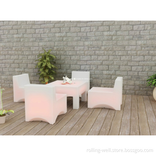Modern 5 Piece LED Furniture Set / LED Chair & Coffee Table